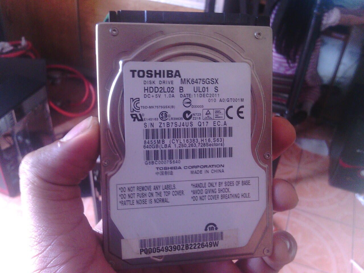 HDD Laptop 640 GB Merk Toshiba Sata ( Kota Medan )