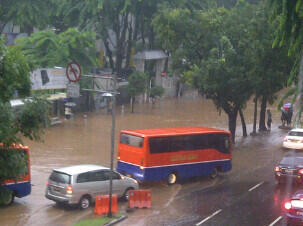 Foto daerah yang kena banjir di JAKARTA