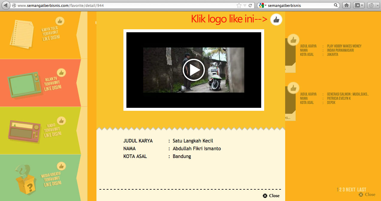 Minta bantuan "like" nya dong agan-agan.