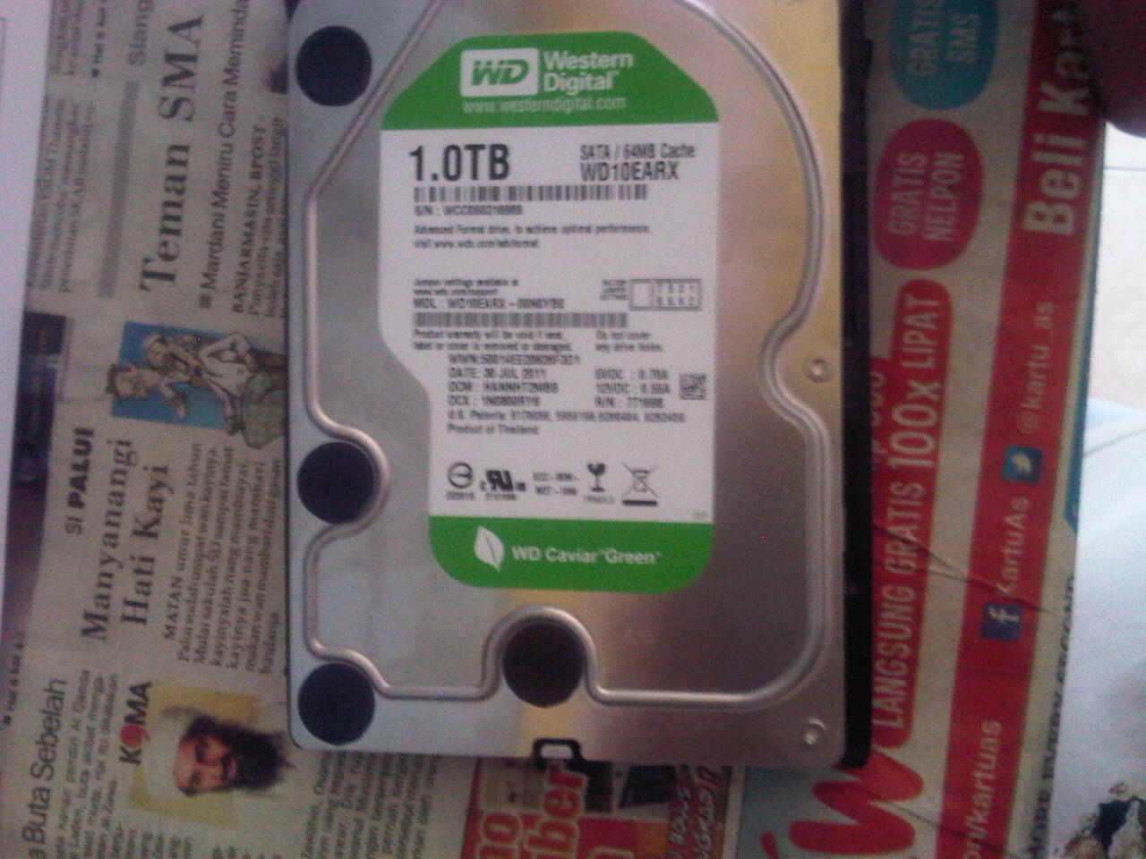 HDD INT WDC GREEN SATA 3 1TB,FULL FILM HD MURAH,BANJARMASIN