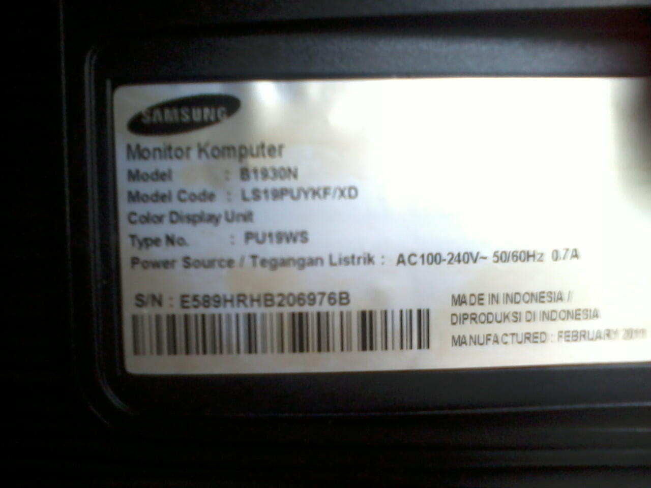 LCD Samsung Syncmaster B1930 18'5inch (Bogor)