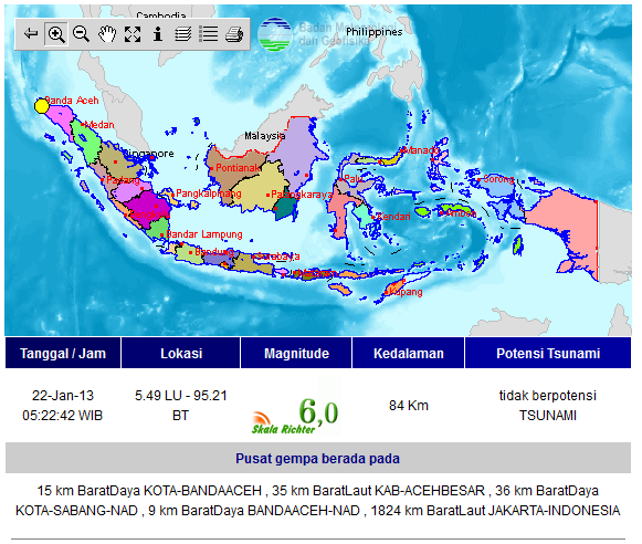 Banda Aceh Diguncang Gempa 6,0 SR 