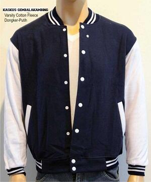 Varsity/Jaket baseball bisa bordir satuan, kaos polos cotton combed sablon rubber