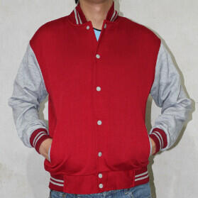 Varsity/Jaket baseball bisa bordir satuan, kaos polos cotton combed sablon rubber