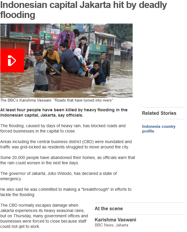 Berita Banjir Jakarta Di Media Internasional