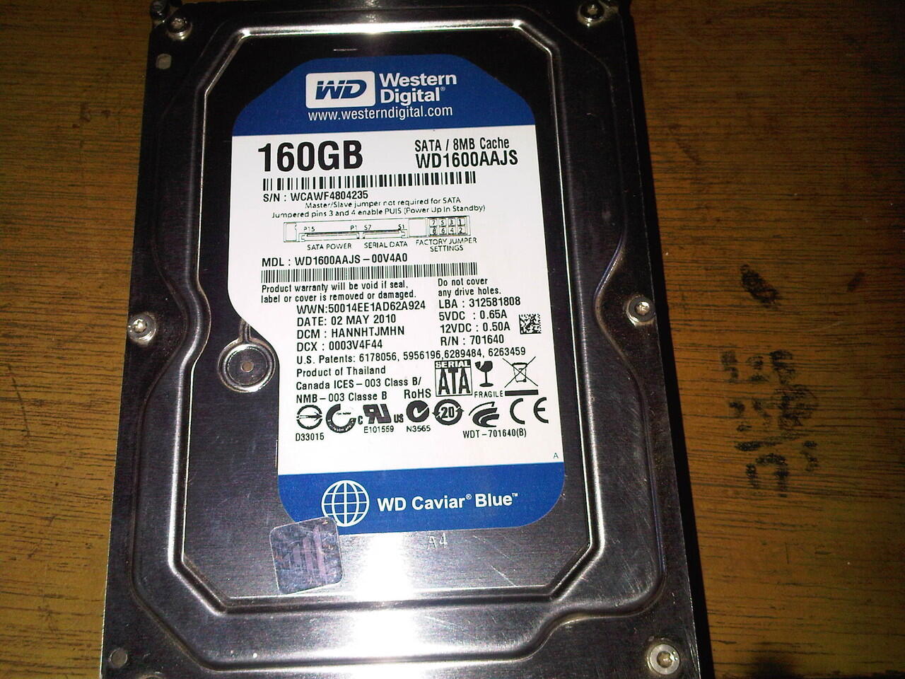 Jual Harddisk SATA WDC 160 GB Murahhhh