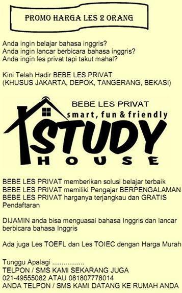 Les Privat Inggris Harga Promo Di Jakarta dan Bekasi