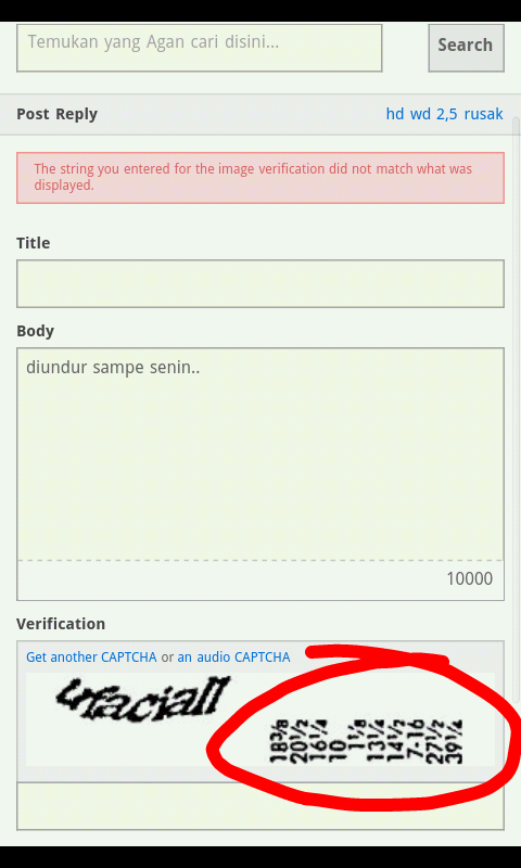 captcha "sadis" KASKUS