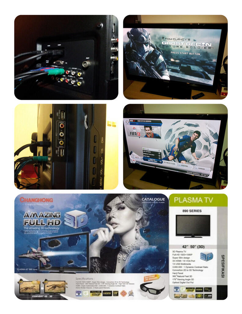 Jual TV plasma 42" merk Changhong, seken, tipe PT42890