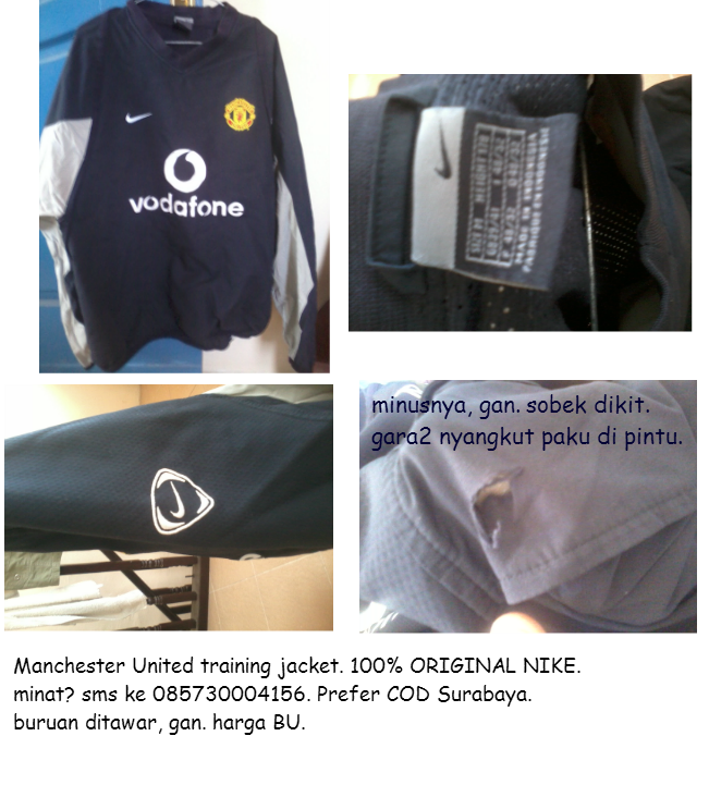 Manchester United training jacket.