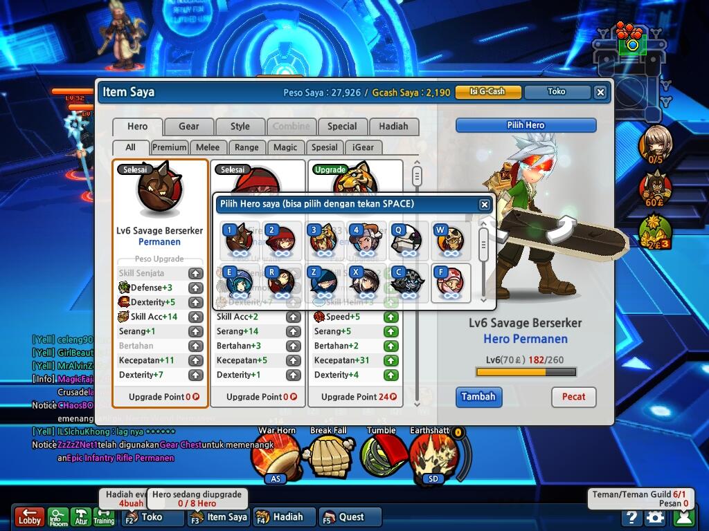 J> Lost saga pangkat MAJ, 13HERPER, Gear FULL !!