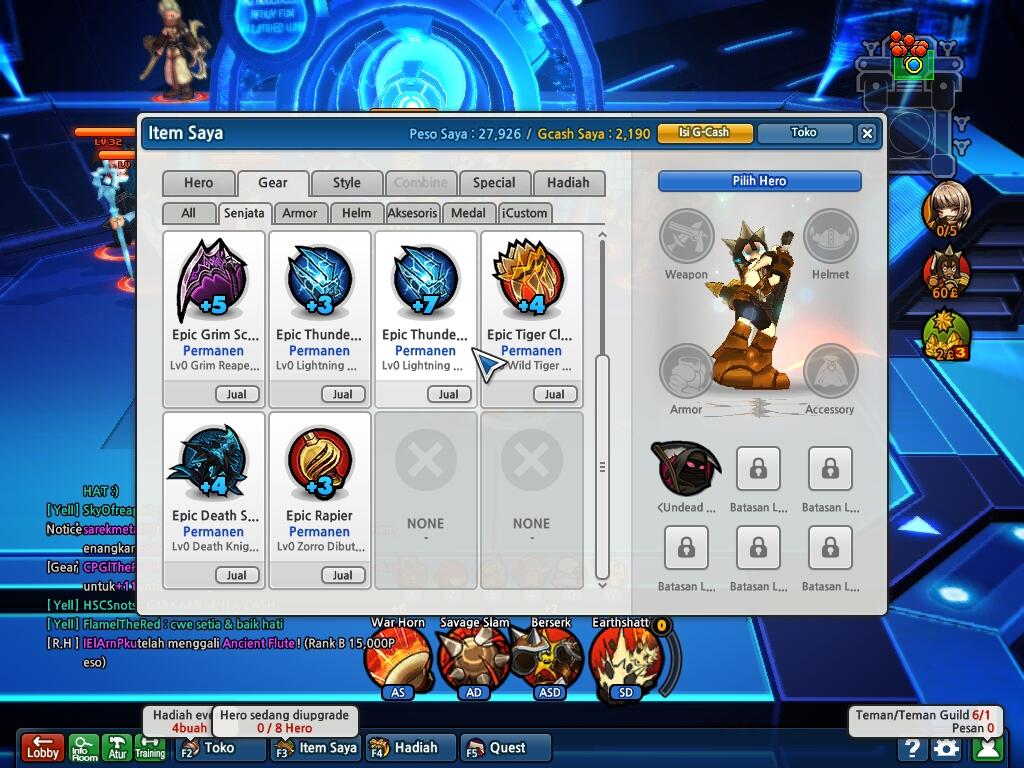 J> Lost saga pangkat MAJ, 13HERPER, Gear FULL !!