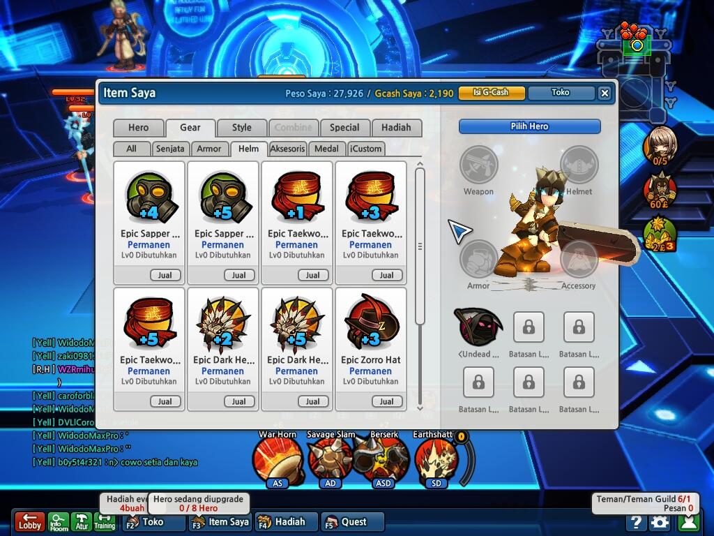 J> Lost saga pangkat MAJ, 13HERPER, Gear FULL !!