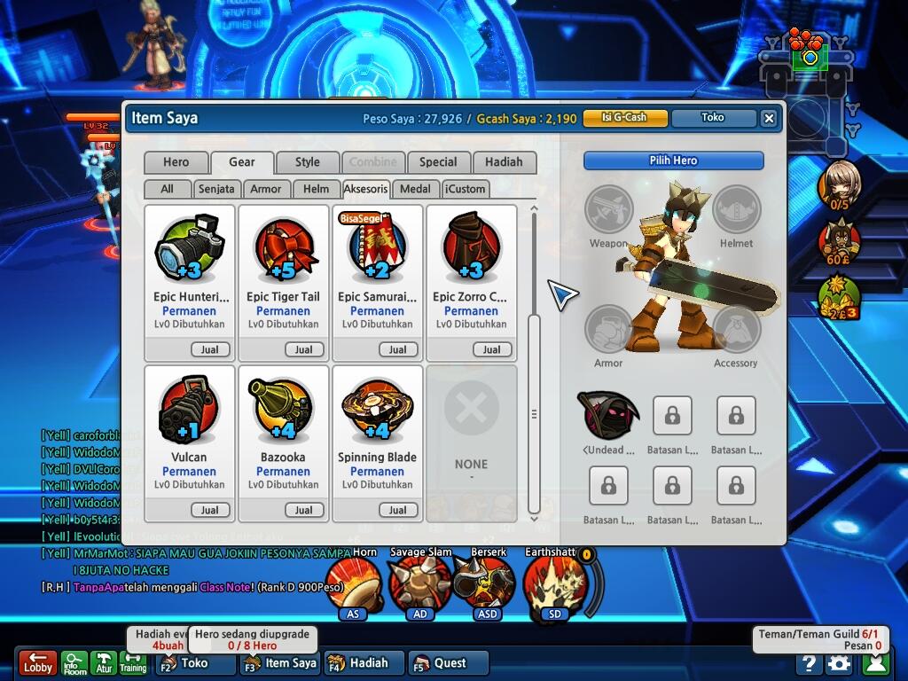 J> Lost saga pangkat MAJ, 13HERPER, Gear FULL !!