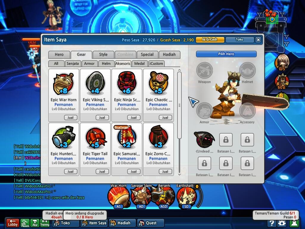 J> Lost saga pangkat MAJ, 13HERPER, Gear FULL !!