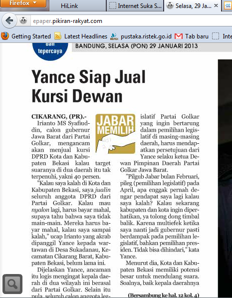 &#91;Berita Seputar Yance&#93; YANCE MENEBAR ANCAMAN
