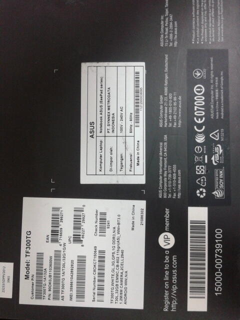 JUAL ASUS Transformer Pad TF300TG 32Gb 5JT Gak Nyesel gan!!