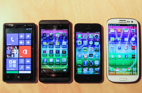 BlackBerry Z10 vs iPhone 5 vs Galaxy S III vs Lumia 920