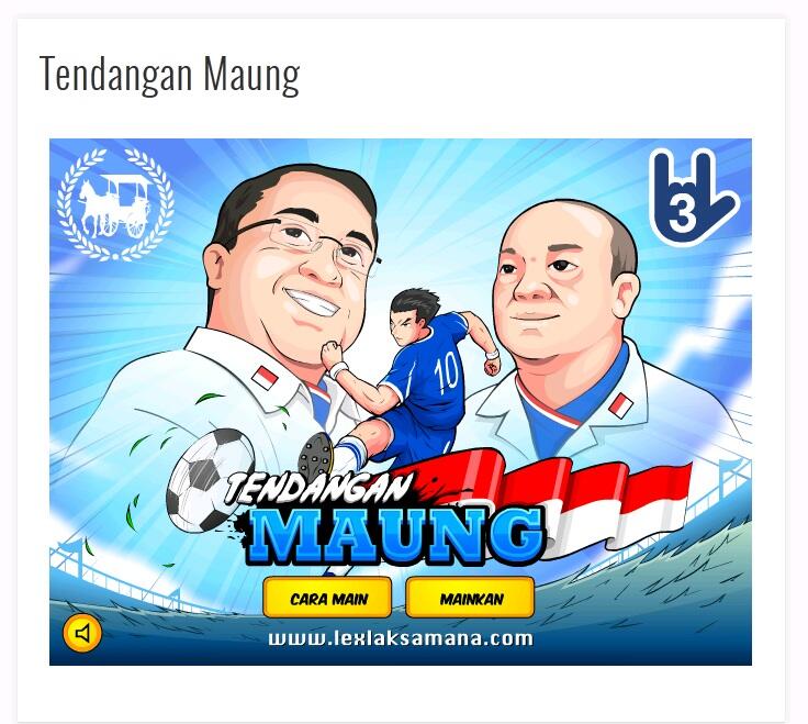  Unik, Pasangan Cagub Dede-Lex Buat Game &quot;Tendangan Maung&quot; 