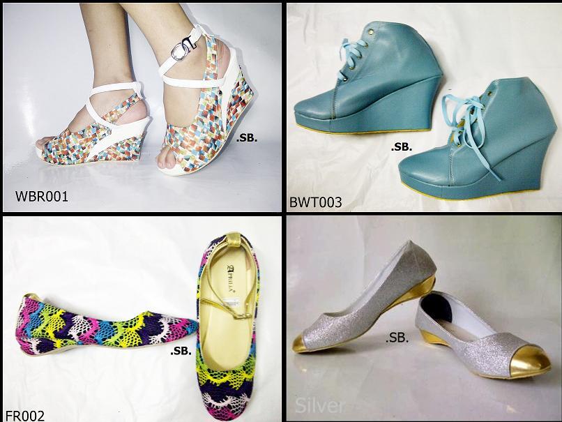 Cari Grosir  Sepatu Sandal  Fashion Wedges Flat Shoes 