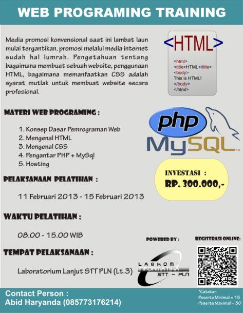 Web Programing Training In STT-PLN Jakarta