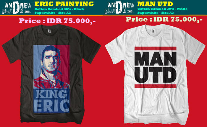 Pre Order Kaos MANCHESTER UNITED! Unik & Tidak Pasaran! Silakan Dicek! CANTONA INSIDE