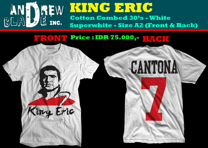 Pre Order Kaos MANCHESTER UNITED! Unik & Tidak Pasaran! Silakan Dicek! CANTONA INSIDE