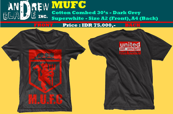 Pre Order Kaos MANCHESTER UNITED! Unik & Tidak Pasaran! Silakan Dicek! CANTONA INSIDE