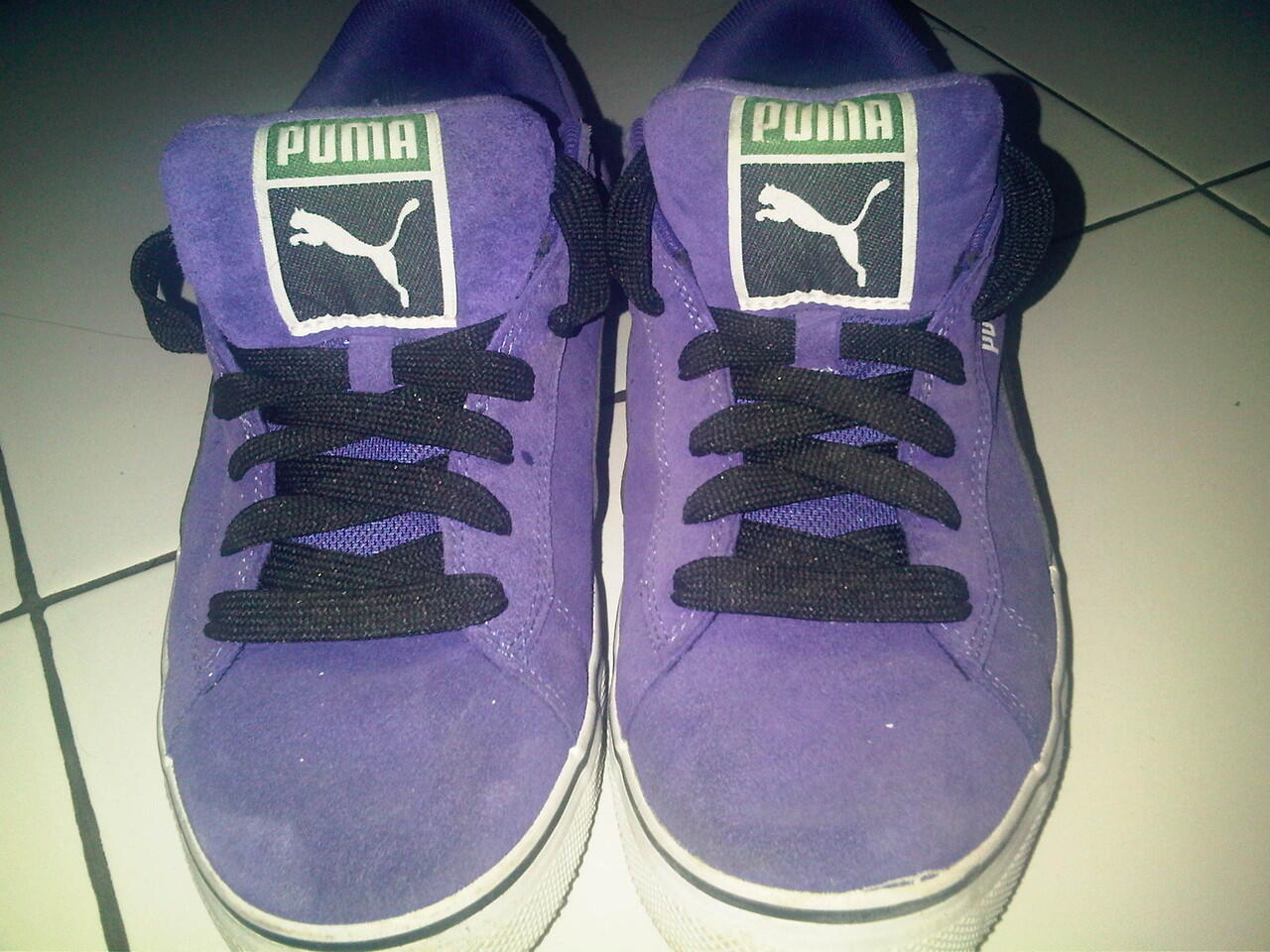 PUMA SUEDE SNEAKER PURPLE BLACK MINT CONDITION SIZE 41 ORIGINAL EUROPE