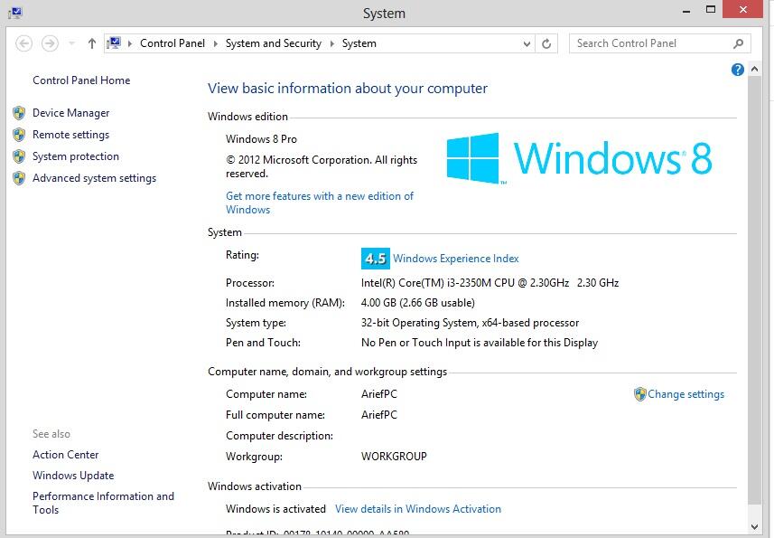 &#91;ASK&#93; Windows 8 - Memory usage cuman terpakai/terdetect setengah