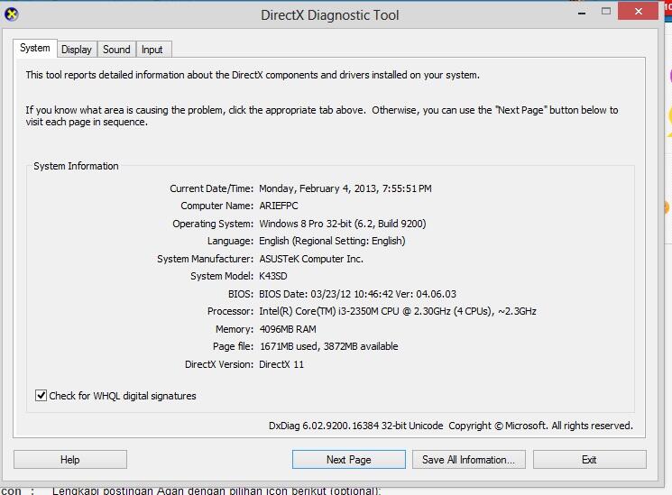 &#91;ASK&#93; Windows 8 - Memory usage cuman terpakai/terdetect setengah