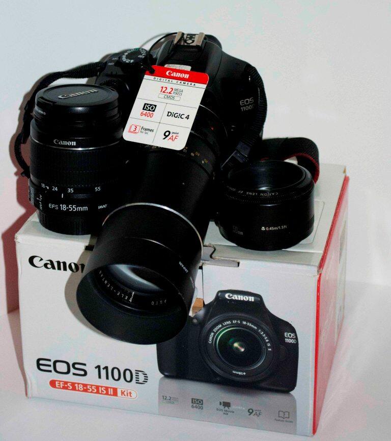 CANON DSLR 1100D (Include 3 LENSA: Lensa Tele+Canon 18-55mm+Canon fix 50mm)