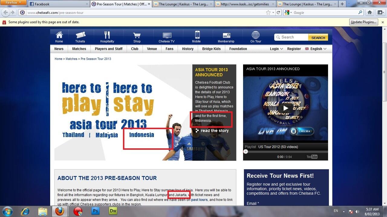 [MAAF KALO BASI] WEBSITE CHELSEA SUDAH MENUNJUK INDONESIA SEBAGAI TUJUAN TOUR