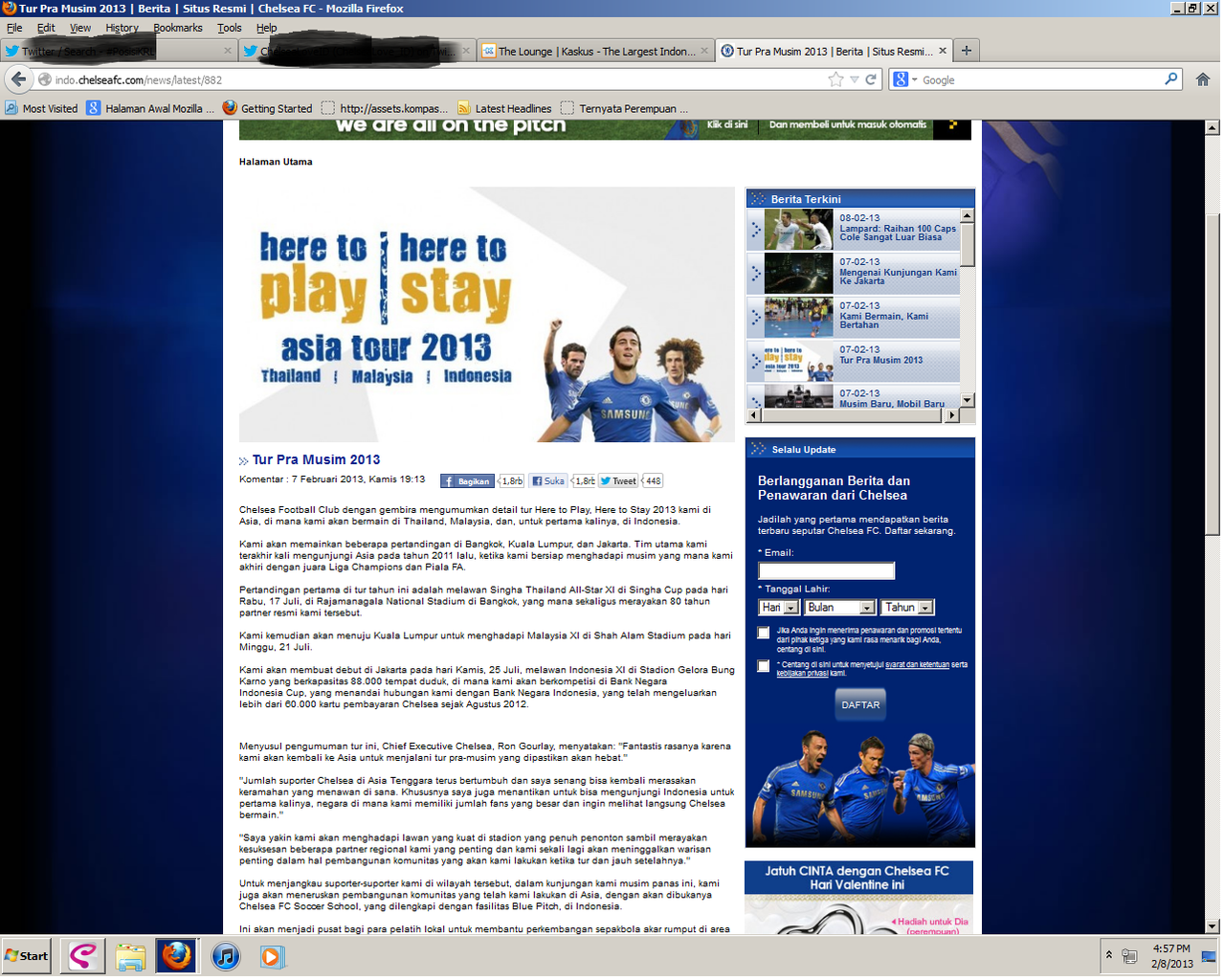 Chelsea FC menuju Indonesia! 