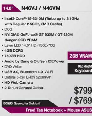&#91;HELP&#93; Saran donk gan, Laptop Asus N46VM VS Asus A55VM, mana yang lebih baik??