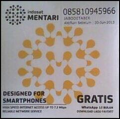 Perdana Indosat Mentari No Cantik JABODETABEK