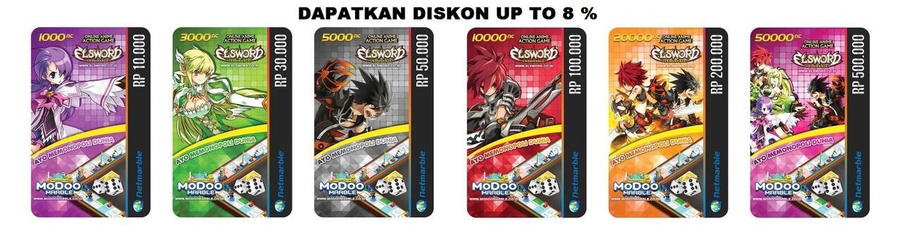 Jual Voucher Fisik Game Elsword dan Modoo Marble Surabaya Diskon UP to 8%