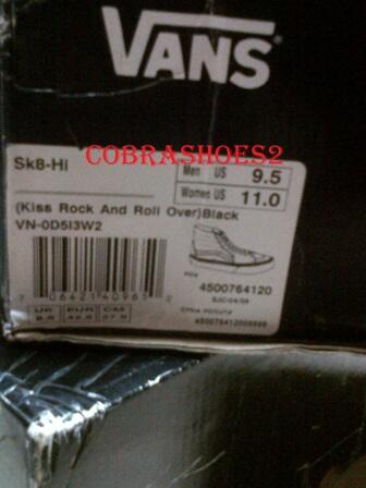 Vans Sk8-Hi Kiss Rock and Roll Over Original