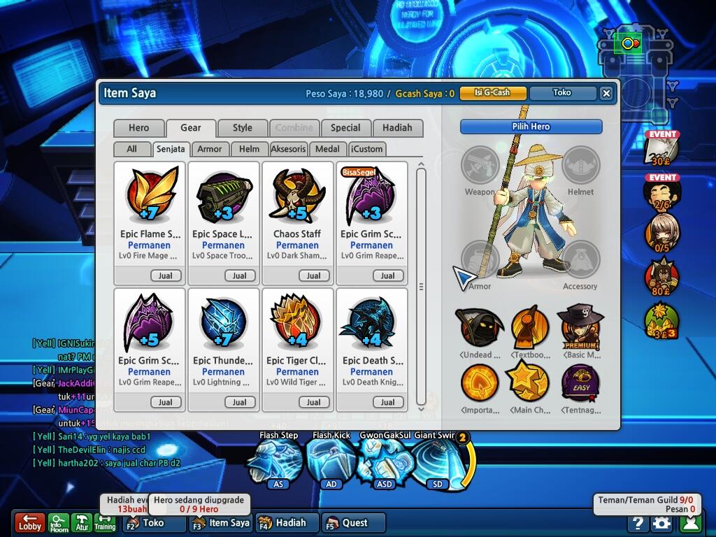J> major herper13, rare7, gear full, jual rugi