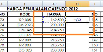 Belajar Excel - Rubah Harga Penjualan