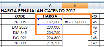 Belajar Excel - Rubah Harga Penjualan