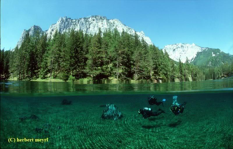 keindahan taman bawah air Green Lake Tragoess, Austria ( fenomena alam )