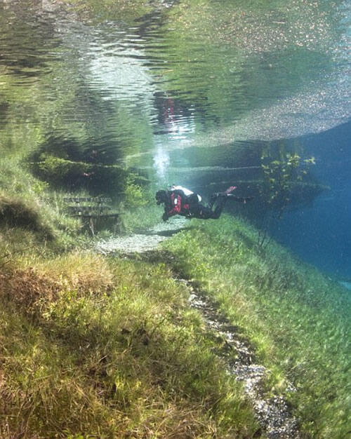 keindahan taman bawah air Green Lake Tragoess, Austria ( fenomena alam )