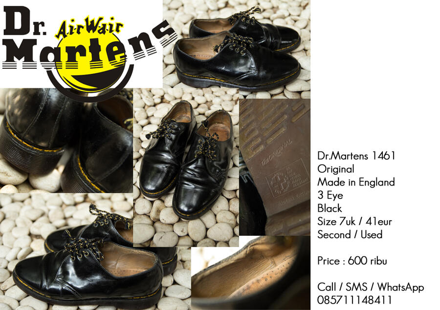 Dr.Martens / Docmart / DM 1461 3hole Black 7uk/41eur