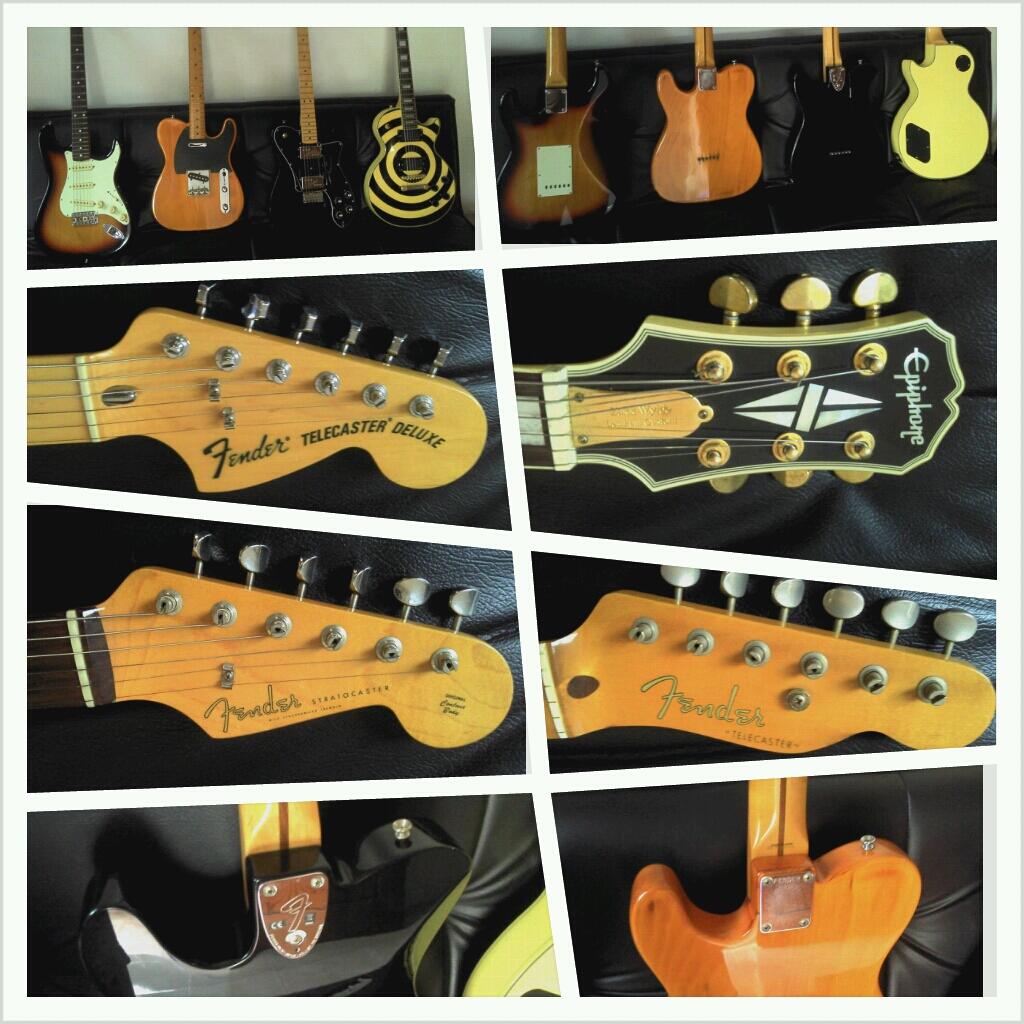 Fender Tele 52 japan, Strat 62 Japan, Tele 72 Deluxe Mexico, Epiphone ZackWylde Korea