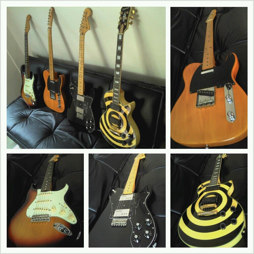 Fender Tele 52 japan, Strat 62 Japan, Tele 72 Deluxe Mexico, Epiphone ZackWylde Korea