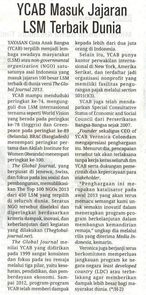 NGO Indonesia Masuk The Top 100 NGOs 2013