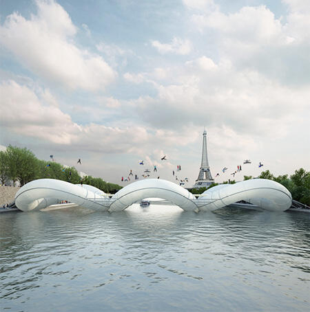 Jembatan Trampolin Di Paris,Mengagumkan 