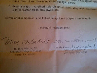 Ini Undangan Rapimnas PD yang Tak Diteken Anas