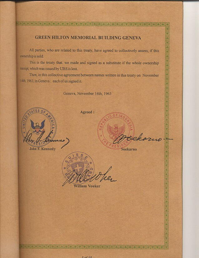 The Green Hilton Memorial Agreement Geneva (Harta Karun Bangsa Indonesia)